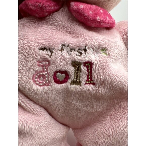 JUST ONE YEAR MY FIRST DOLL BEAN BAG SOFT STUFFED PLUSH PINK BROWN PIGTAIL GIRL - Picture 10 of 16